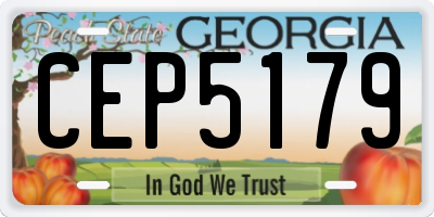 GA license plate CEP5179