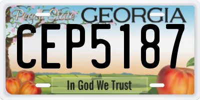 GA license plate CEP5187