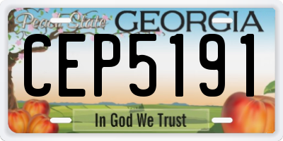 GA license plate CEP5191