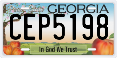 GA license plate CEP5198