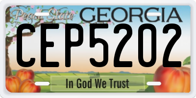 GA license plate CEP5202
