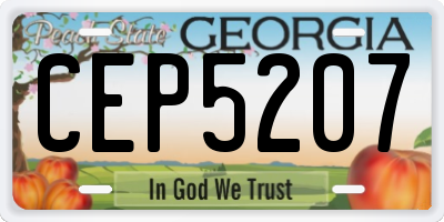 GA license plate CEP5207