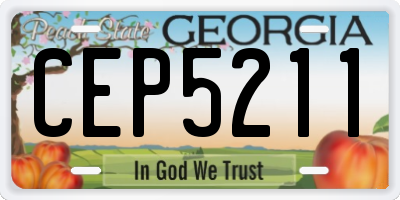GA license plate CEP5211