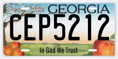 GA license plate CEP5212