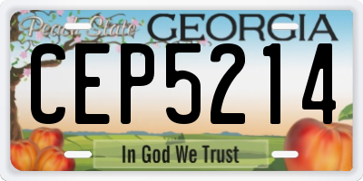GA license plate CEP5214