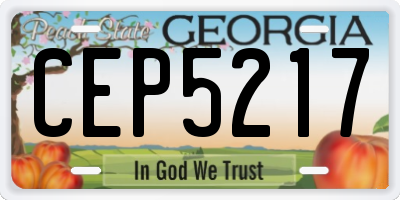 GA license plate CEP5217