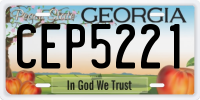 GA license plate CEP5221