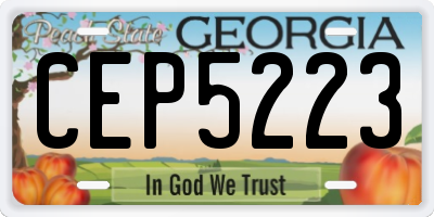GA license plate CEP5223