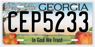 GA license plate CEP5233