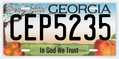 GA license plate CEP5235