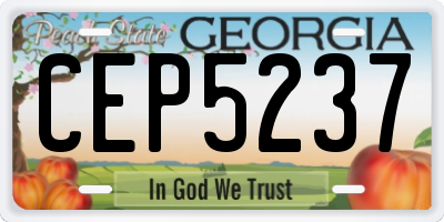 GA license plate CEP5237