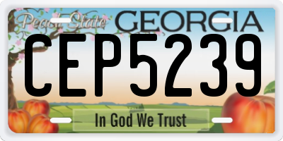 GA license plate CEP5239