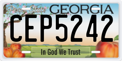 GA license plate CEP5242