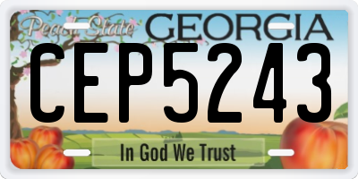 GA license plate CEP5243