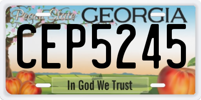 GA license plate CEP5245