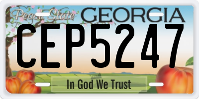 GA license plate CEP5247
