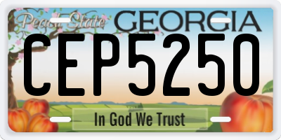 GA license plate CEP5250