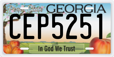 GA license plate CEP5251