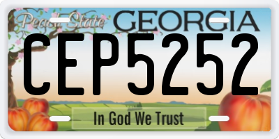 GA license plate CEP5252