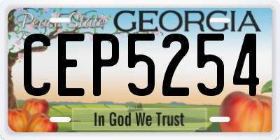 GA license plate CEP5254