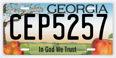 GA license plate CEP5257