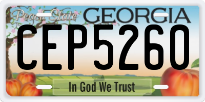 GA license plate CEP5260