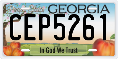 GA license plate CEP5261