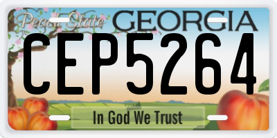 GA license plate CEP5264