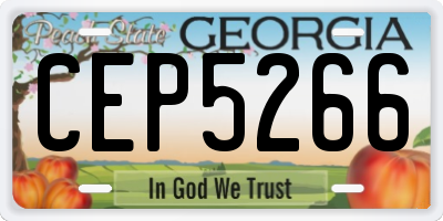 GA license plate CEP5266