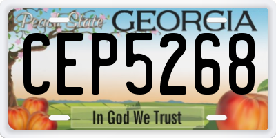 GA license plate CEP5268