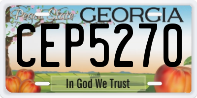 GA license plate CEP5270