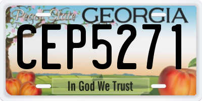 GA license plate CEP5271