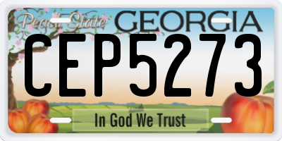 GA license plate CEP5273