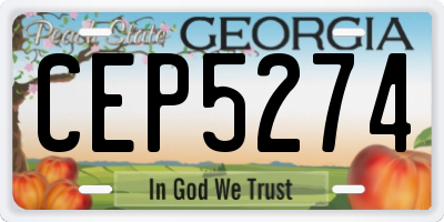 GA license plate CEP5274
