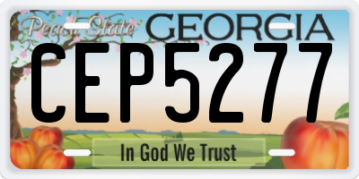 GA license plate CEP5277