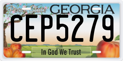 GA license plate CEP5279