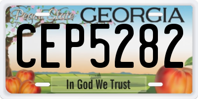 GA license plate CEP5282