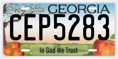 GA license plate CEP5283