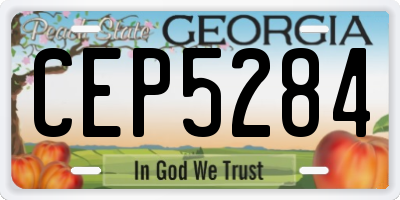 GA license plate CEP5284