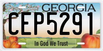 GA license plate CEP5291