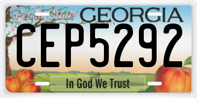 GA license plate CEP5292