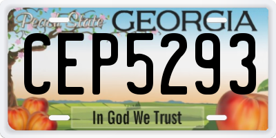 GA license plate CEP5293
