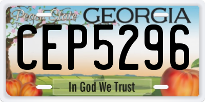 GA license plate CEP5296
