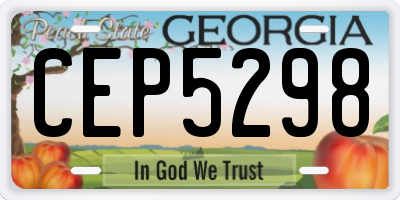 GA license plate CEP5298