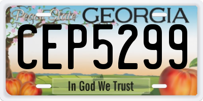 GA license plate CEP5299
