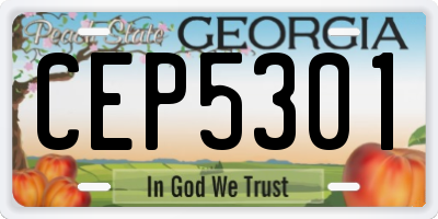 GA license plate CEP5301