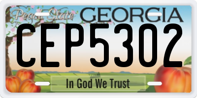 GA license plate CEP5302