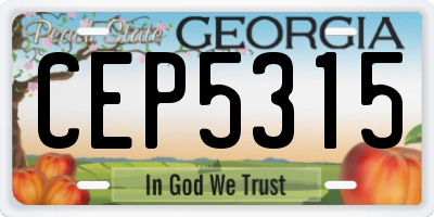 GA license plate CEP5315