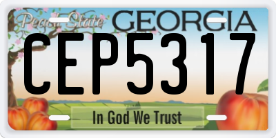 GA license plate CEP5317