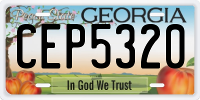 GA license plate CEP5320